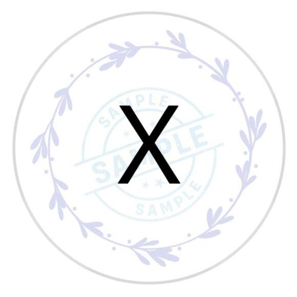 Hand Embroidered Wreath with Initial "X" - Picture 1 of 8